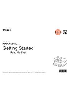 Canon Pixma MP 640 manual. Camera Instructions.